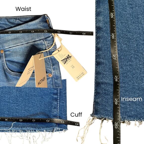 Mother Denim The Roller Fray – Work Hard Play Hard – Size 31 – NWT – Retail $258 - Picture 4 of 6